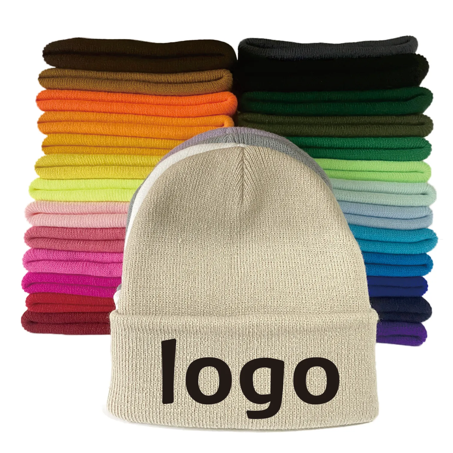 daily fashionable for Men Women Warm Winter Hats Acrylic Knit Cuffed Beanie Cap Unisex