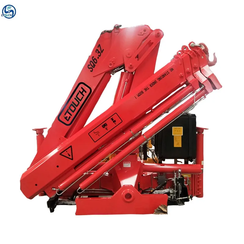 Mini Lifting Crane Trucks Small 3.2Ton 5Ton 6.3Ton Mounted Knuckle fold  crane arm Hydraulic Crane For Truck