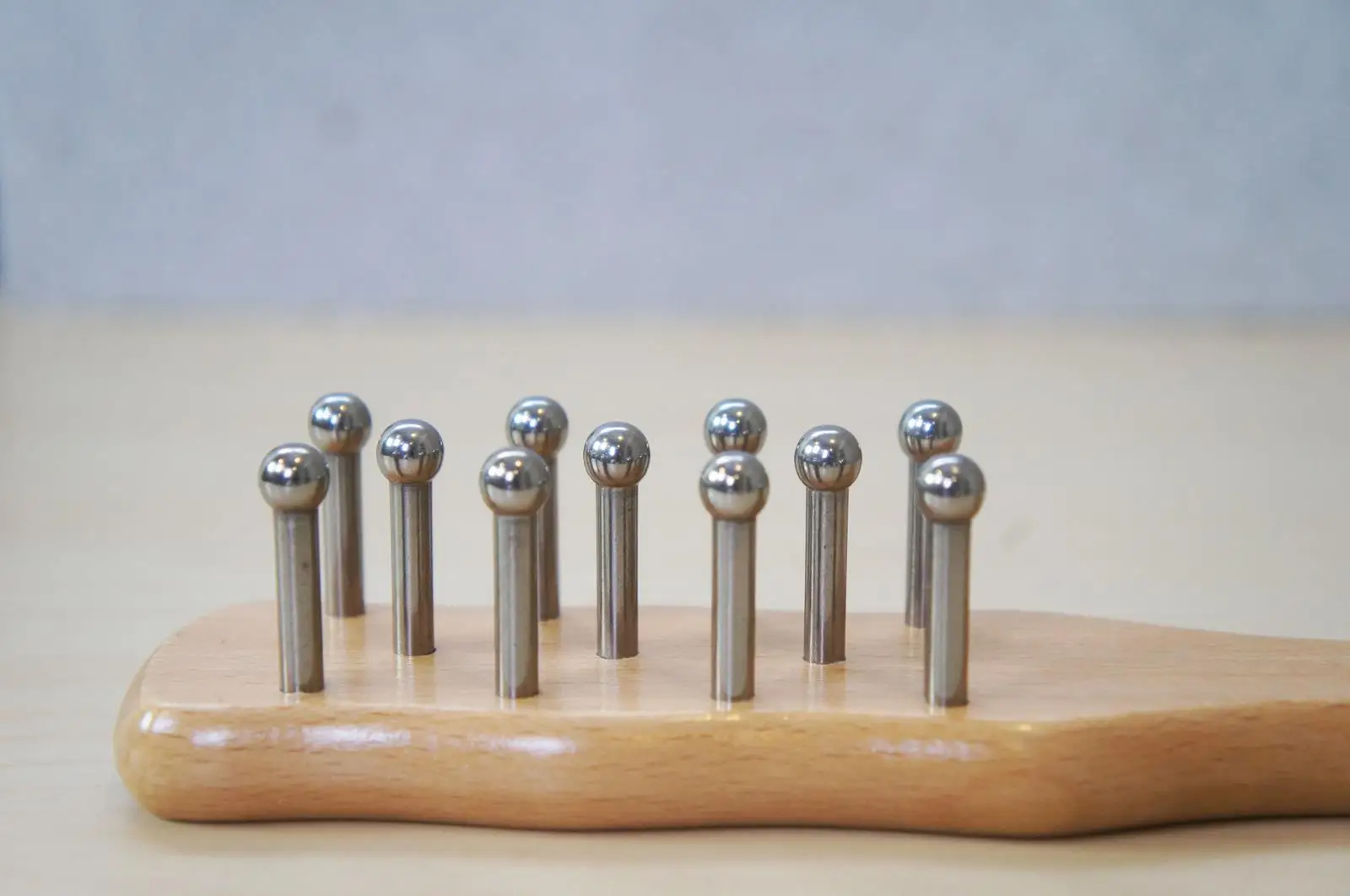 Head Massage Wooden Comb with 11 Stainless Steel Needle