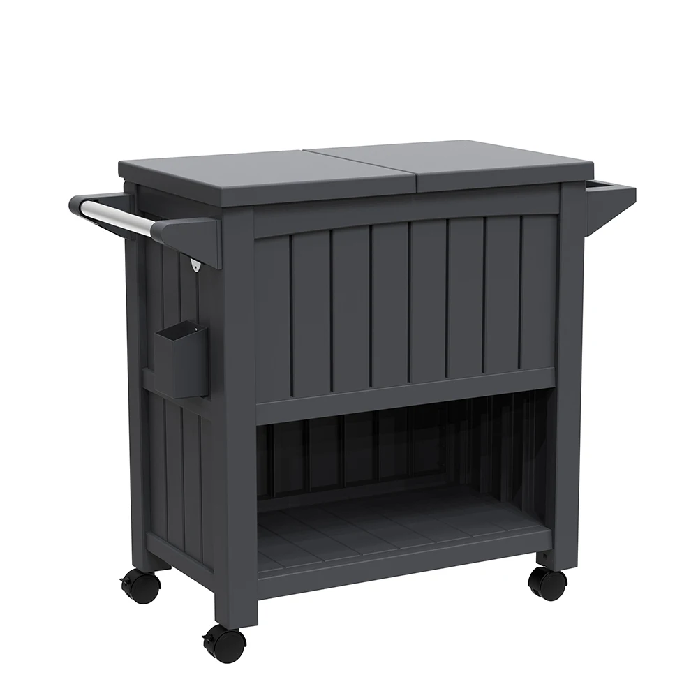 Garden Beer Bar Table Portable Mobile Bar Ice Chest Cooler With Wheels