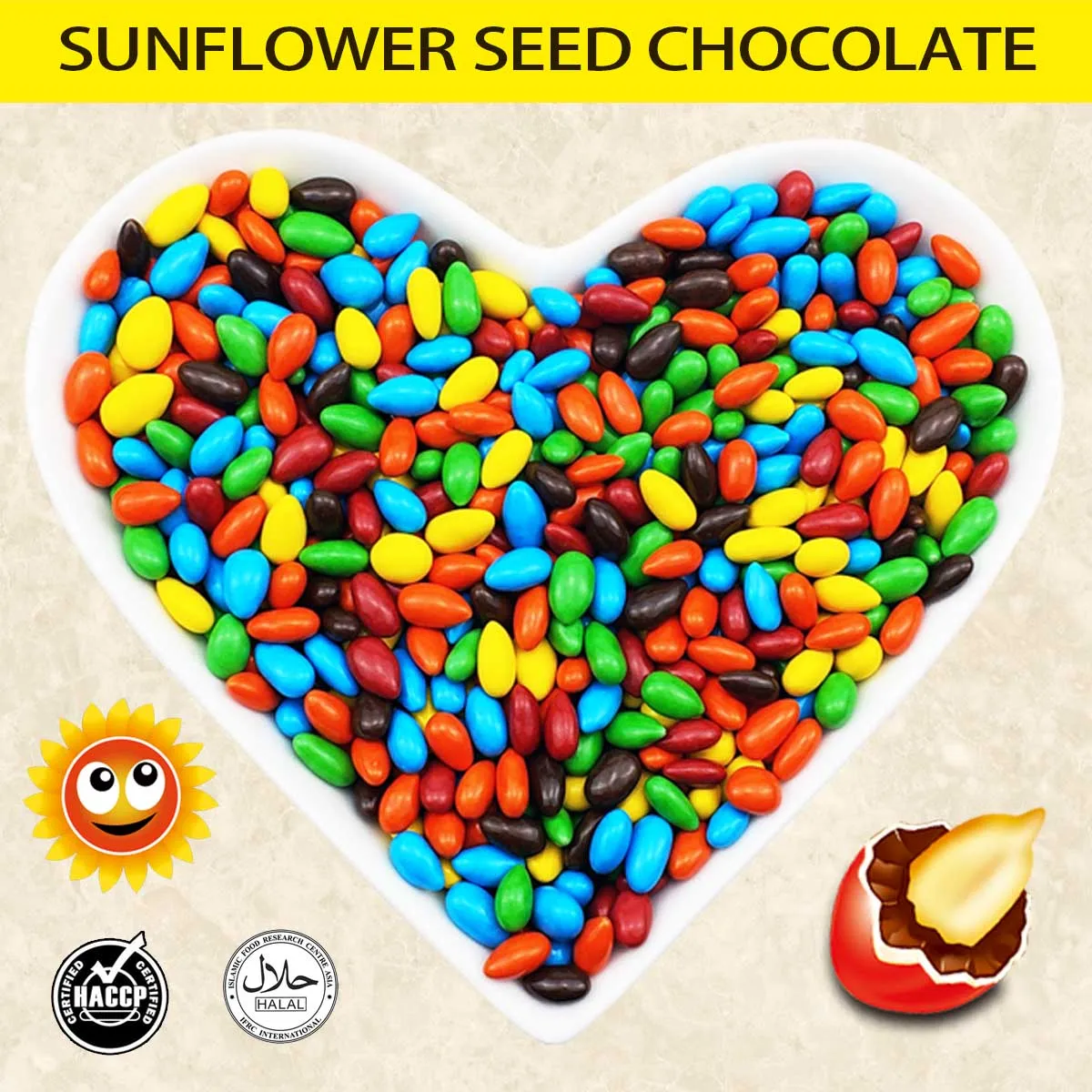 green and blacks chocolate Bulk candy Colored small oval shaped chocolate coated sunflower seeds 3