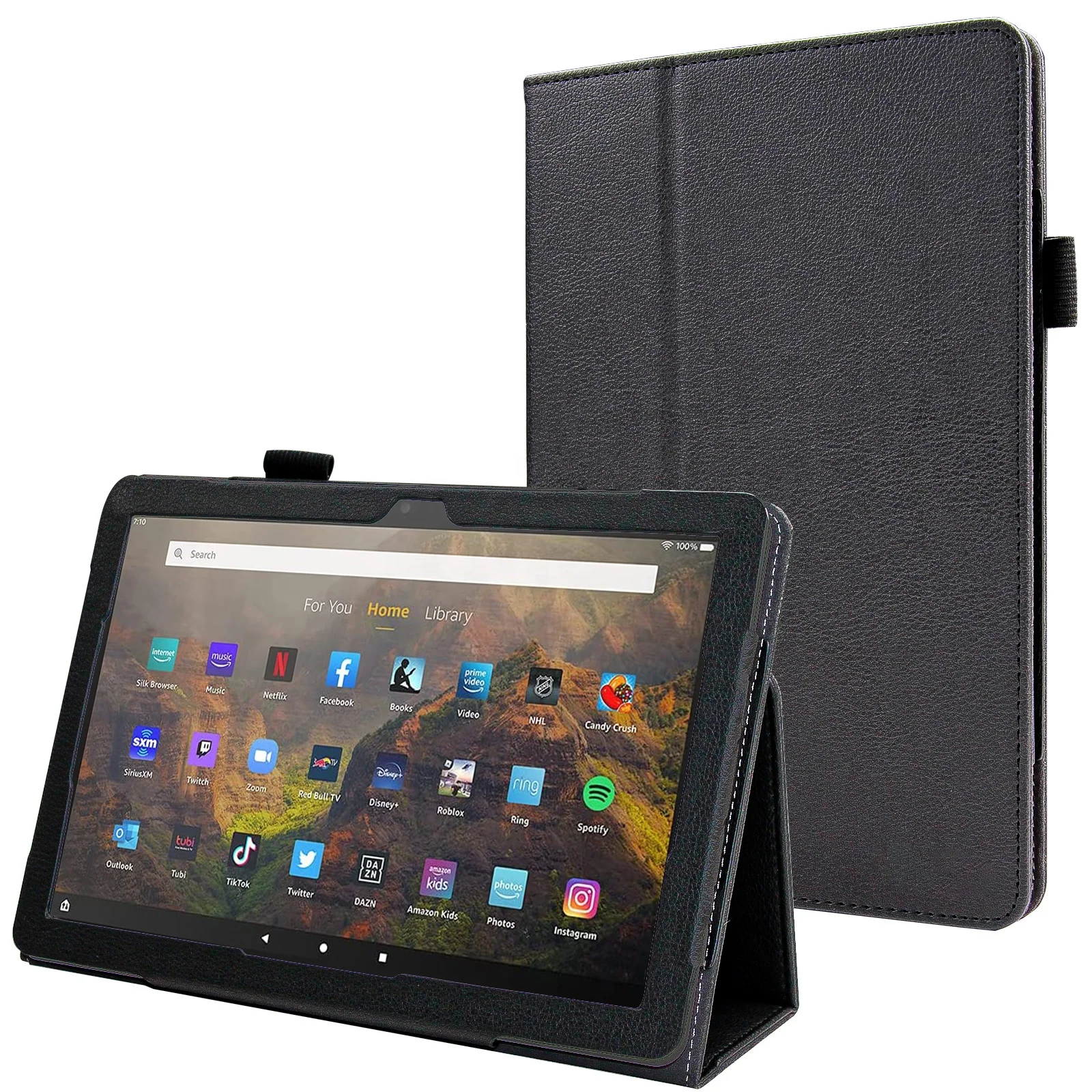 
Чехол Kebei для нового планшета Amazon Fire HD 10, тонкий складной чехол-подставка для планшета 10,1 дюйма, черный 