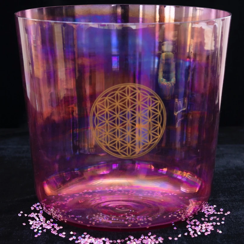 AlAMAZING бренд Alchemy розовые хрустальные поющие чаши 6 12 дюймов чакра настраиваемые 3 й 4 й кварцевый Звук чаши для исцеления звуковой ванны