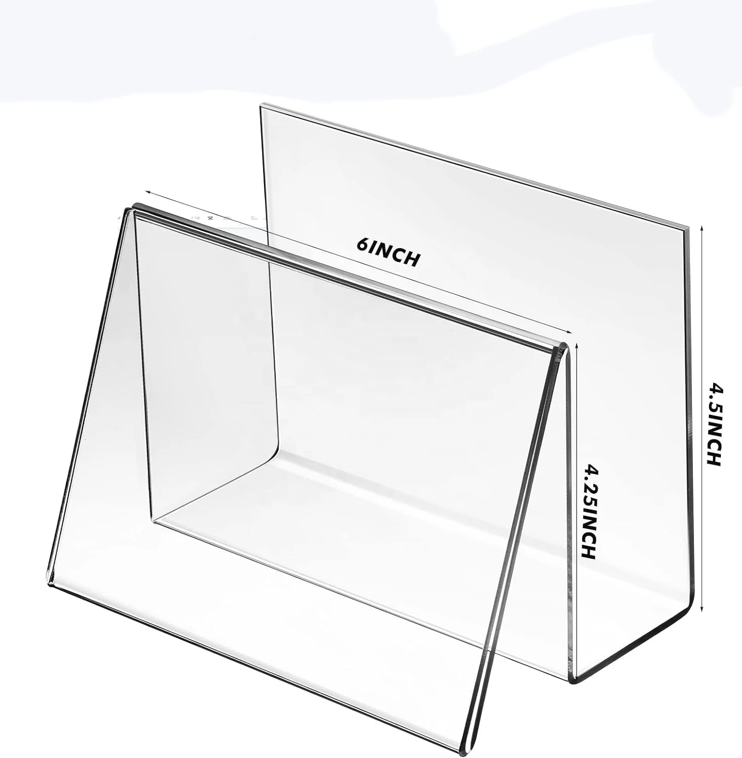 HQ Premium Acrylic Postcard Display Stand Clear Card Display Easel Holder Countertop Book display holder for Office School