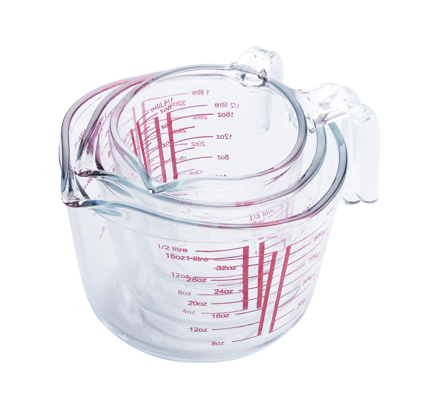 High Quality Clear Tempered Glass Measuring Cup
