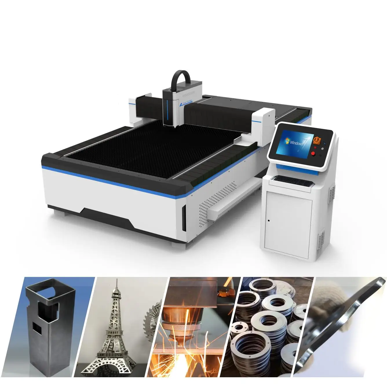 3015 CNC Fiber Optic Metal Cutting Machine 1000W Raycus Laser Generator