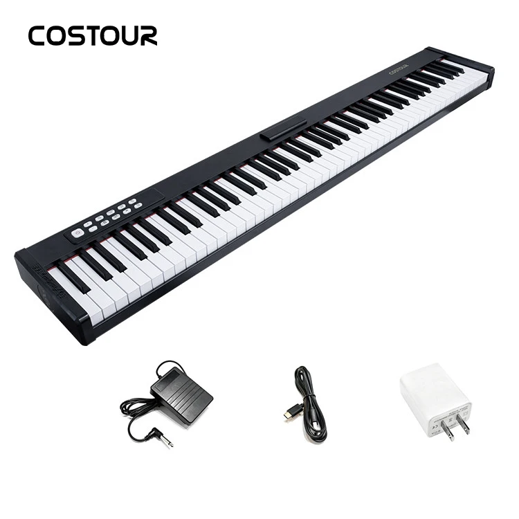 Factory Custom OEM Luxury Black Portable Electronic Piano Key Board 88 Key Weighted Digital Piano