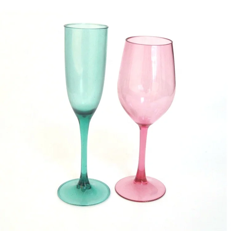 
China supplier bpa free eco-friendly disposable colored plastic wine goblet 
