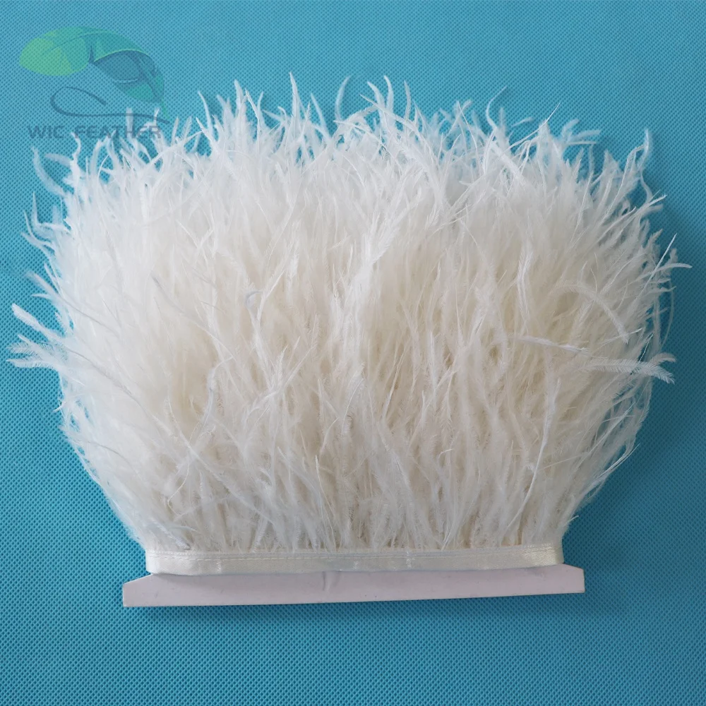 8-10 CM Free Sample Cheap High Quality Dyed Colorful Fluffy Feather Fringe Lace Trim Decorations Ostrich Feather Trim