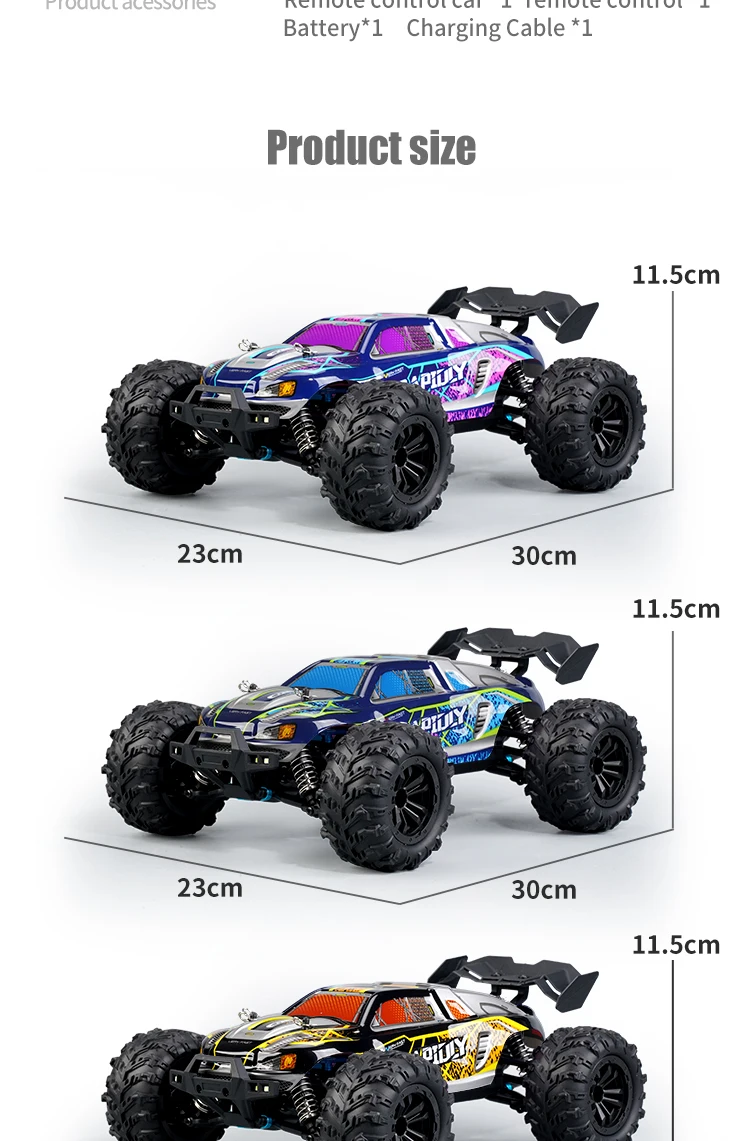 38 KM/H SCY 16101 RC Car 1/16 Scale 4WD 2.4GHZ Off Road Monster Truck Blue/Purple Color High Speed Racing Remote Control Truck