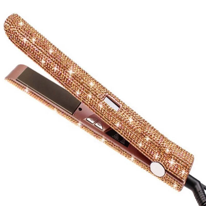Hot selling straightener hair tool bling flat iron crystal bling hair straightener