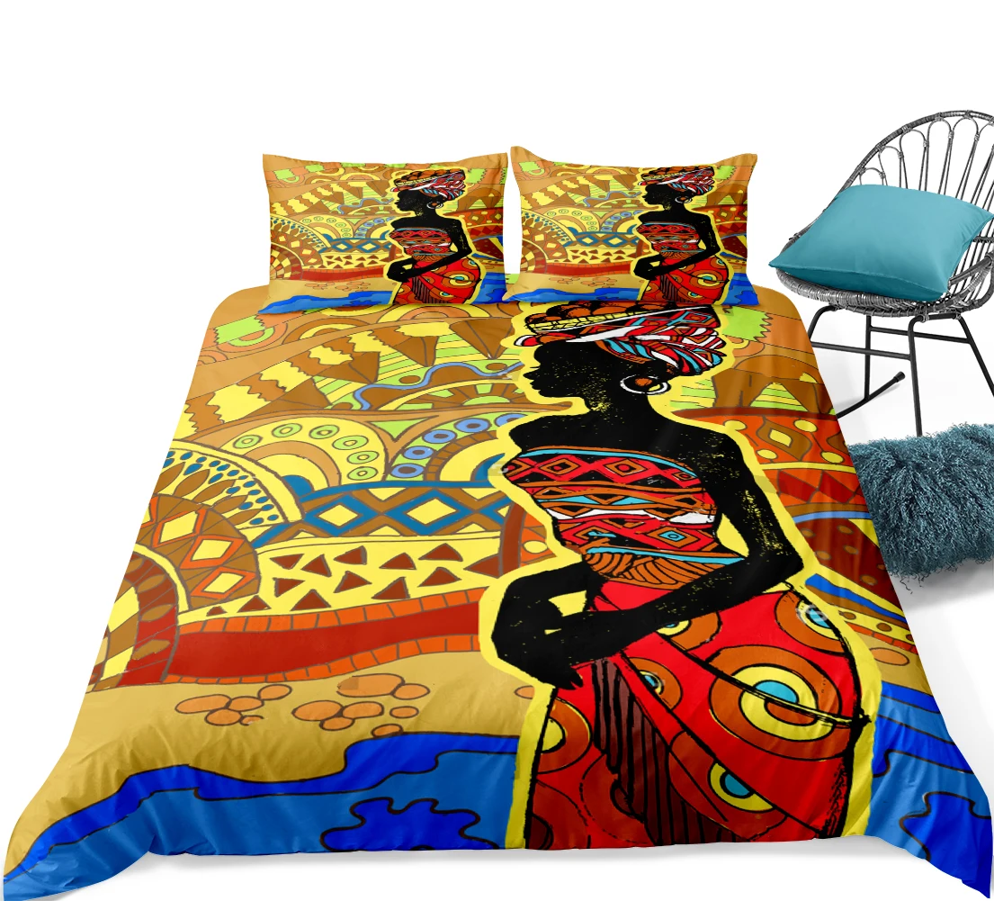 
High Quality 2021 Printed Microfiber Bed Sheet Blanket Home African Duvet Cover 