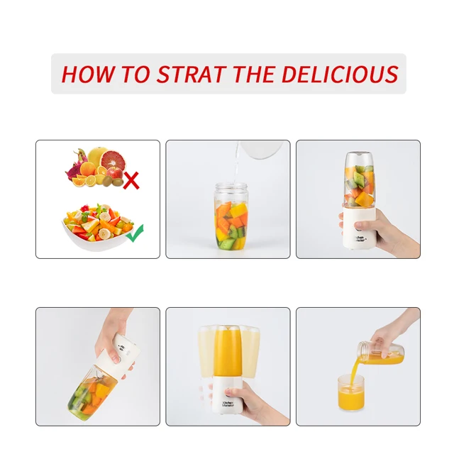 hot sale high speed 6 blades mini usb  portable fruit juicer blender
