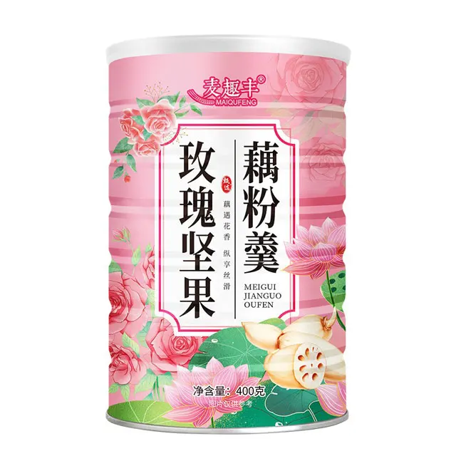 Natural health food factory wholesale supports customized nutritional breakfast Rose petal nut lotus root powder soup