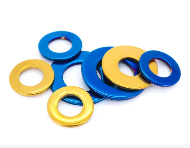Stainless steel titanium plated flat washer M4M5M6M8M10M12 titanium plated blue titanium plated gold flat washer