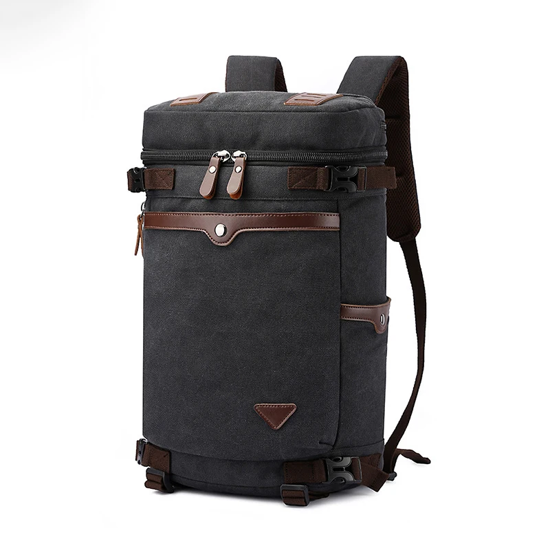 Canvas backpack outdoor backpacks black rucksack for work multi-function laptop backpack men hand bag shoulder bag