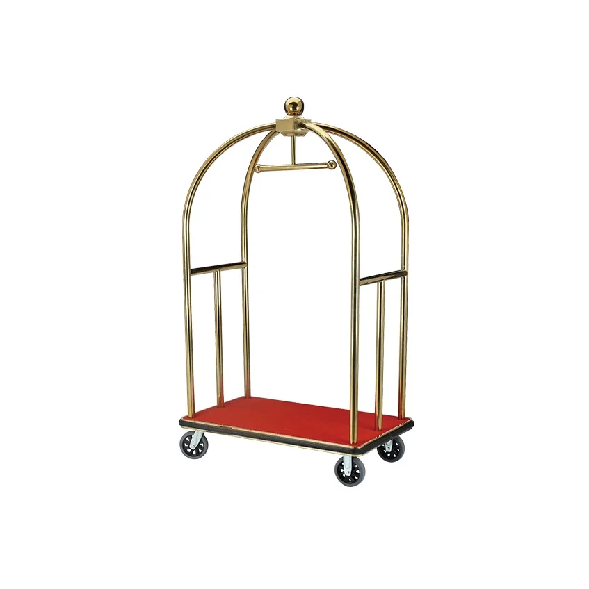 Новый дизайн съемных заказных из нержавеющей стали золото Железный портативный Беллмана багажная тележка для лобби тележка для багажа