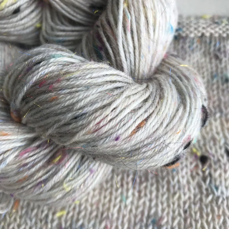 Free Shipping Lotus Yarns  Merino Nep Yarn With  Lurex Angelina 200m/50g Natural Color For Hand Knitting