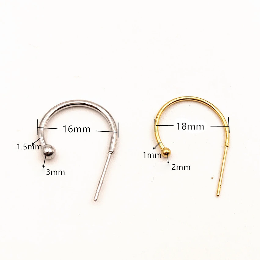 fashion stainless steel jewelry findings earring  hook nature pearl,18k gold IP vacuum plating ,DIY jewelry Accessories