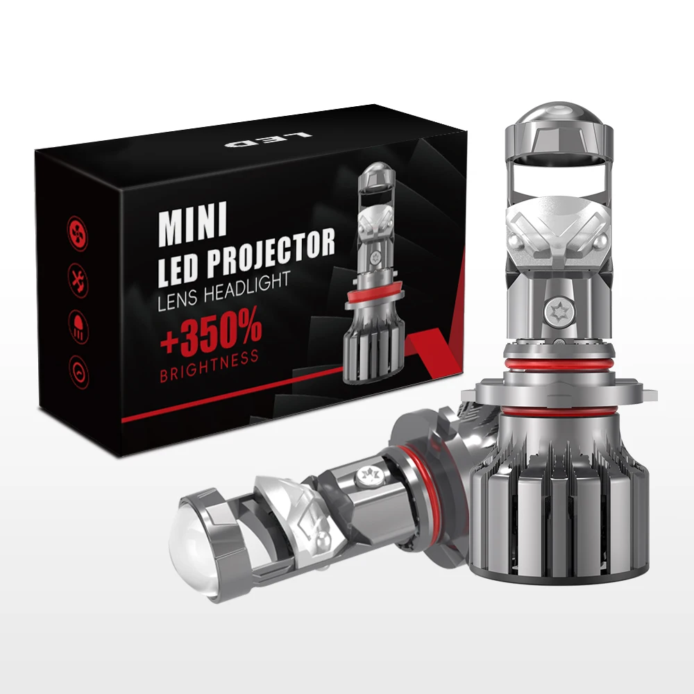 Wholesale price 9005 Mini Led Lens high Power Car Led Projector Light 55w  6000lm 9006 H7 H8 H11 lens projector headlight