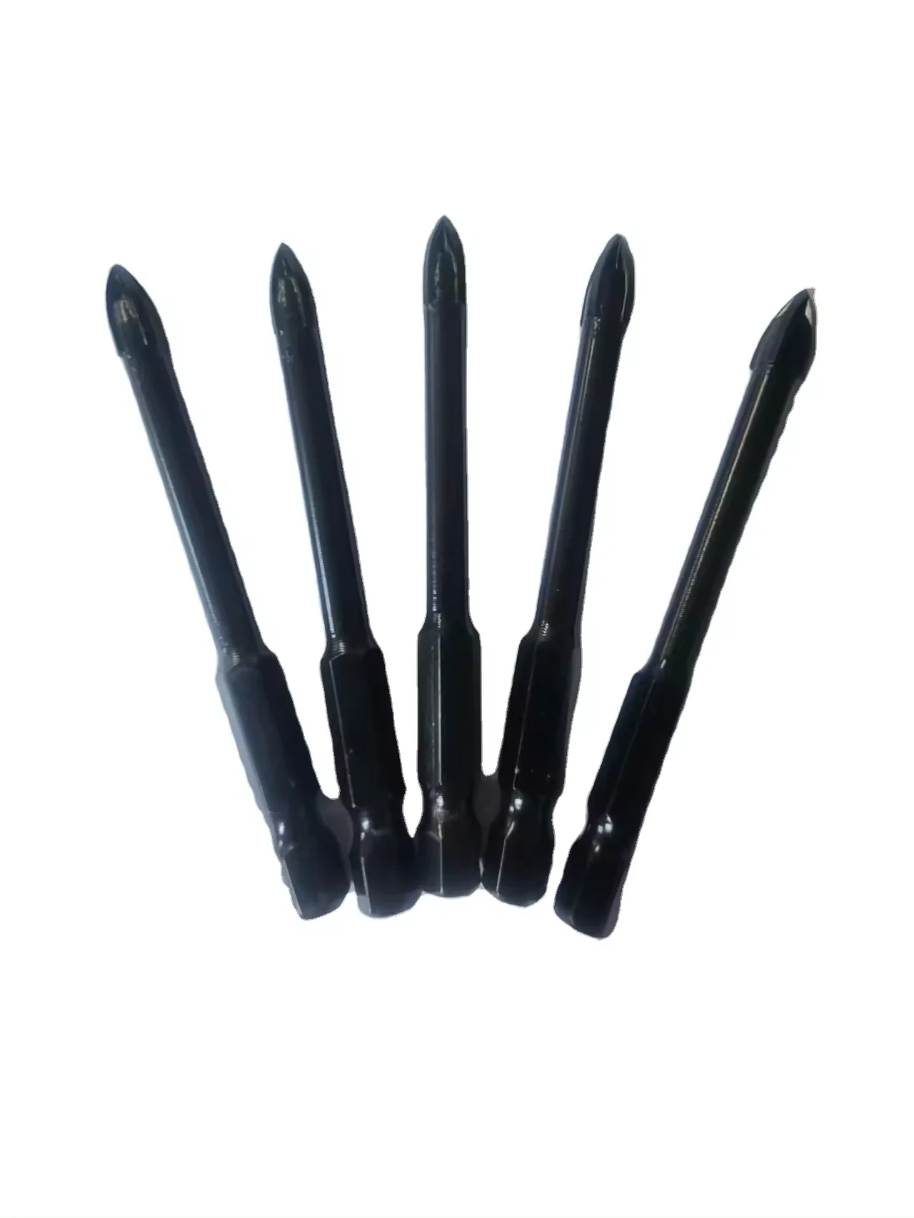 Hex Shank Cross Tungsten Carbide Tip Glass Drill Bit Spiral Flute Alloy Drill Bit for Glass Ceramic Porcelain Tile