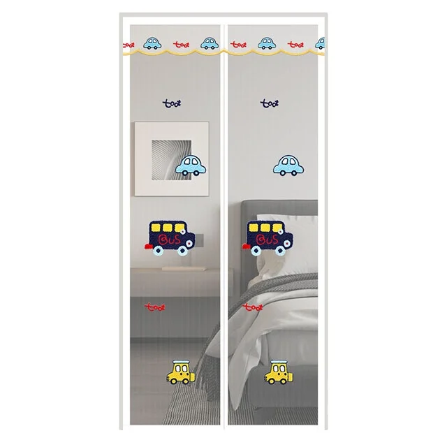 2024 Summer magnetic door curtains hand embroidered anti-mosquito door screen curtains mosquito netting