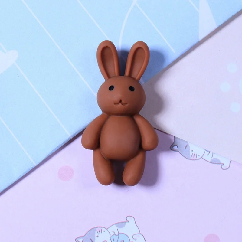 Diy Cartoon Animal Puppy Rabbit Head Decoration Parts Resin Crafts Kawaii Slime Flat Back Charms