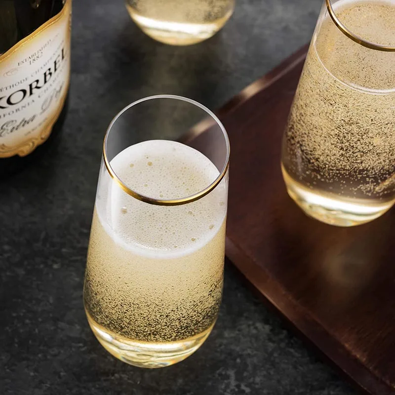Unbreakable Stemless Premium Quality Plastic Wedding Champagne Flutes for Weddings