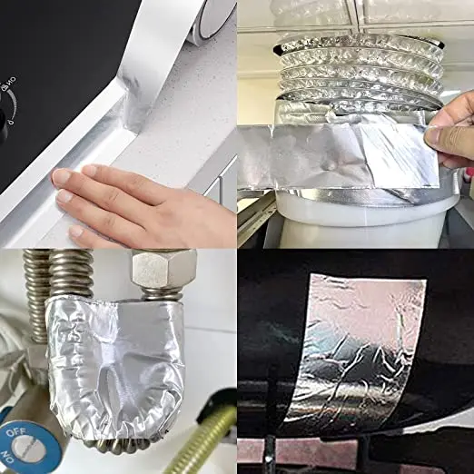 HVAC Alu solvent glue Flame Retardant white Release paper Duct Liner Aluminum foil Tape