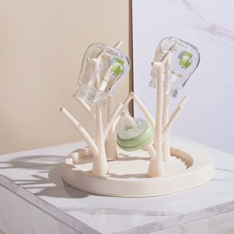 BAP-free food grade PP baby spaces saving bottle brush stand drying  rack