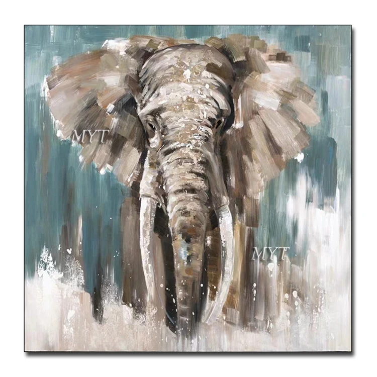 Картина на стену, украшение для дома, животное, картина маслом, холст, слон, искусство для гостиной