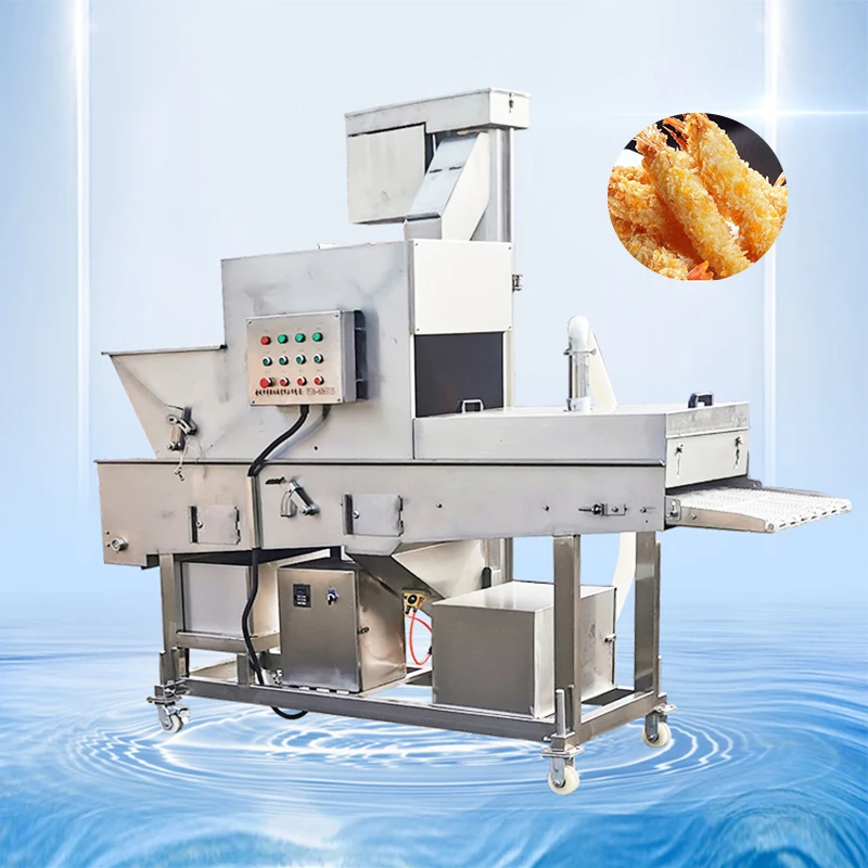 New Electric Stainless Steel Shrimp Meat Batter Breading Machine for Food Processing Industries for use in Food Shops and Farms
