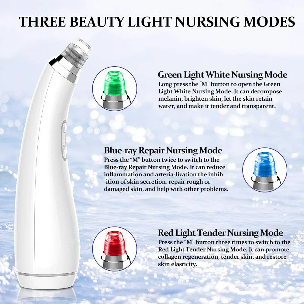 Trending Product 2023 New Arrival Electric Blackhead Remover Facial Cleaner Vacuum Blackhead Remover with light therapy