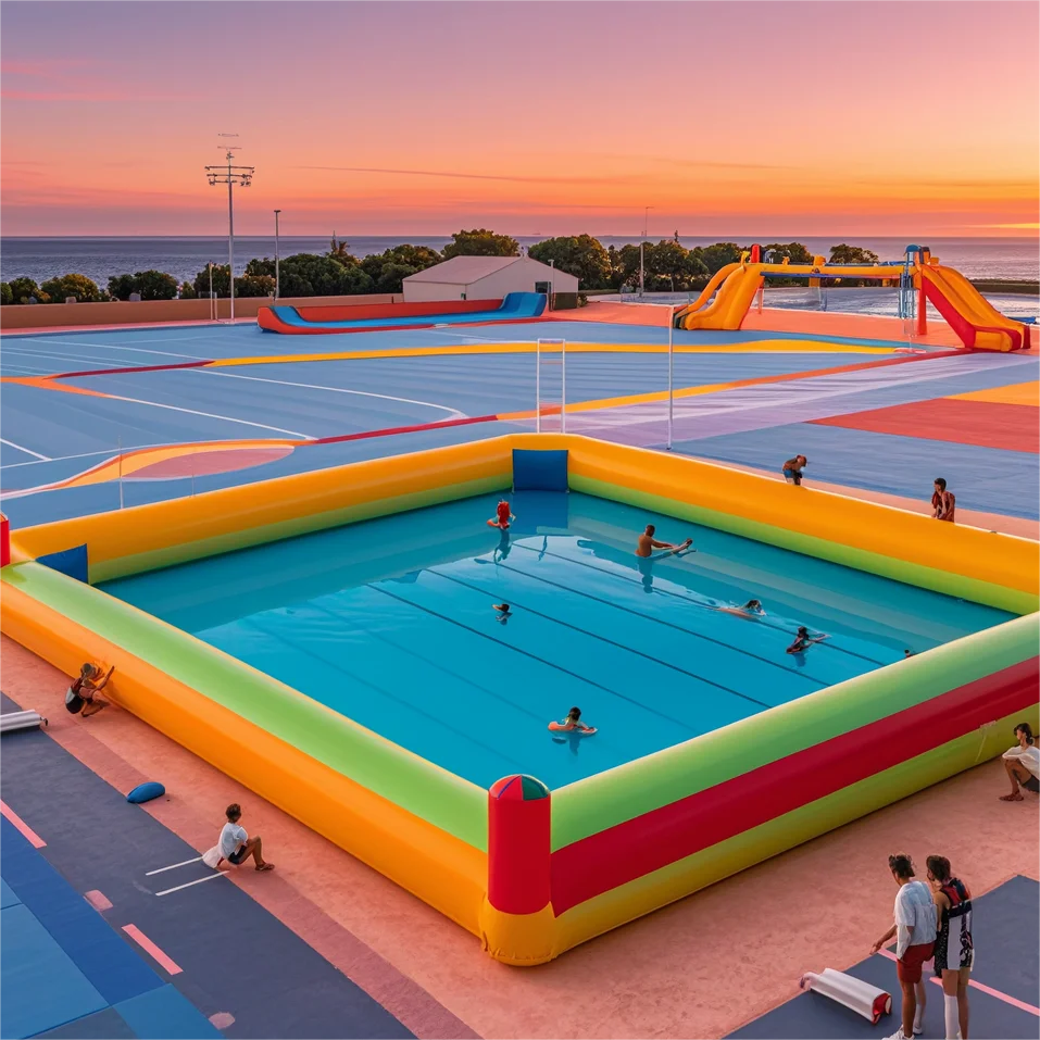 XZ OEM ODM New Design Portable Large Outdoor Volleyball Soccer Courts Beach Sports Air Inflatable Water Pool