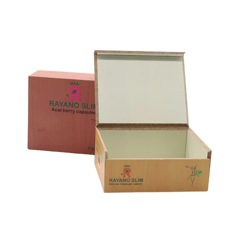 Custom Logo Rectangle Flap Lid Empty Essential Oil Packaging Wooden Gift Box Packaging