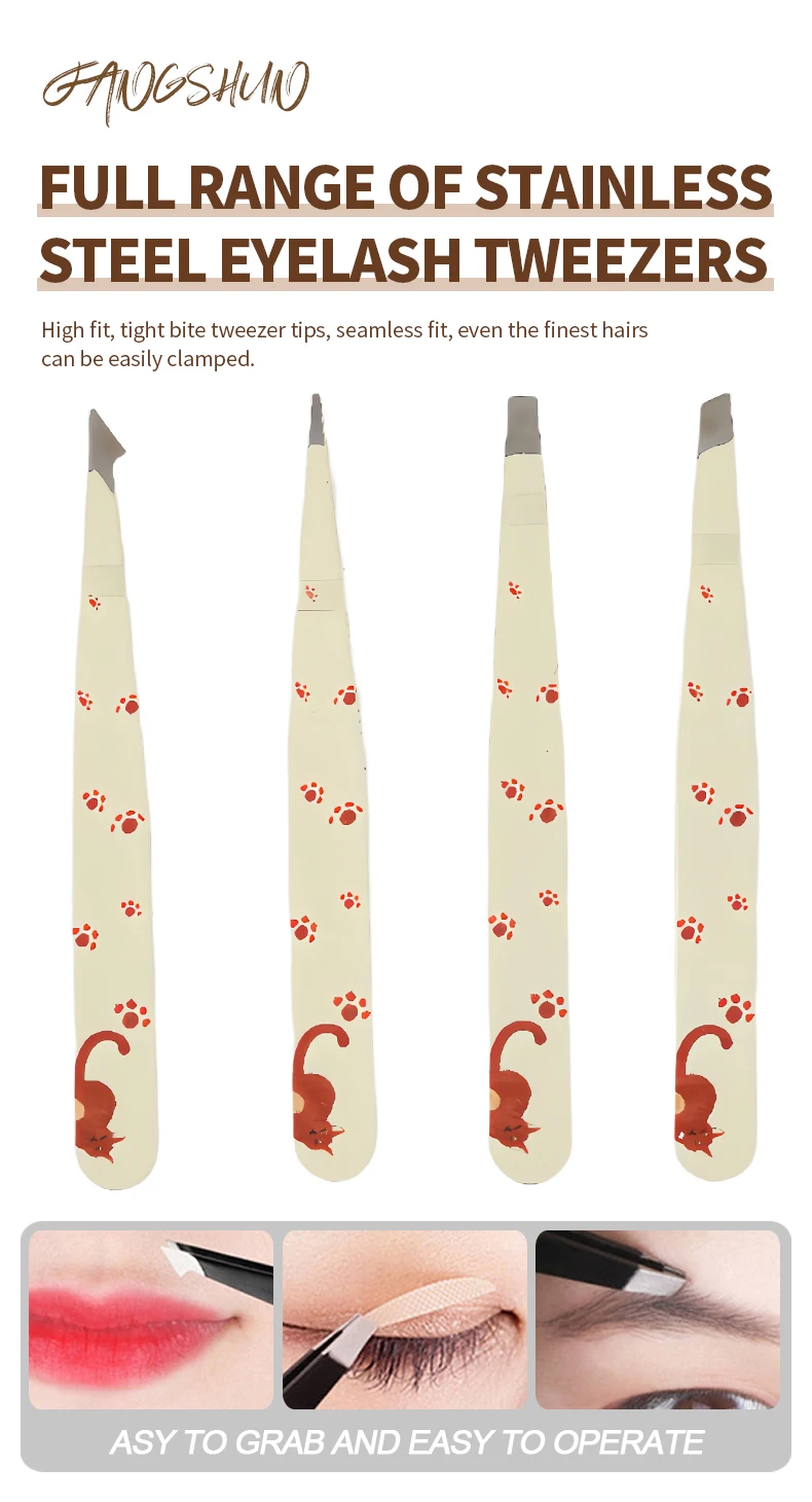 Wholesale Black Assorted Color Stainless Steel 4 Pcs Multi Functional Beauty Eyebrow Tweezers set