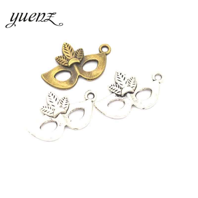 YuenZ 2 color Antique silver color Metal mask Charms Pendants For Jewelry Making Diy Handmade Jewelry 26*16mm N107