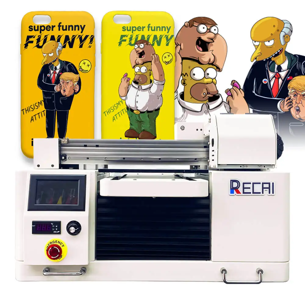 RECAI Auto UV Printer Flatbed Bottle UV Printer A4 Size Printing Machine Commerical A3 Small UV Inkjet Printer Prices for Phone