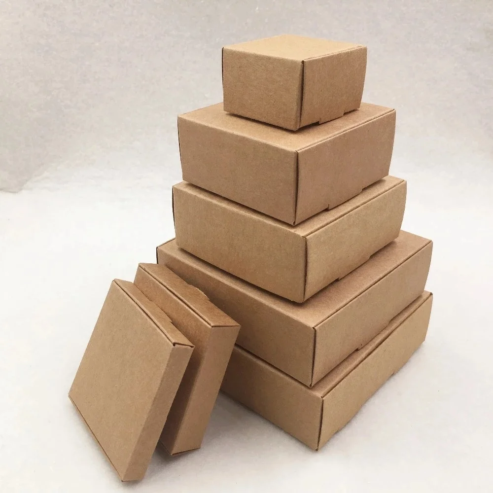 Kraft Box Wholesale Color Package Carton Small Gift Box Wigs Blank 3layer Corrugated Box Customized Size Printed Logo