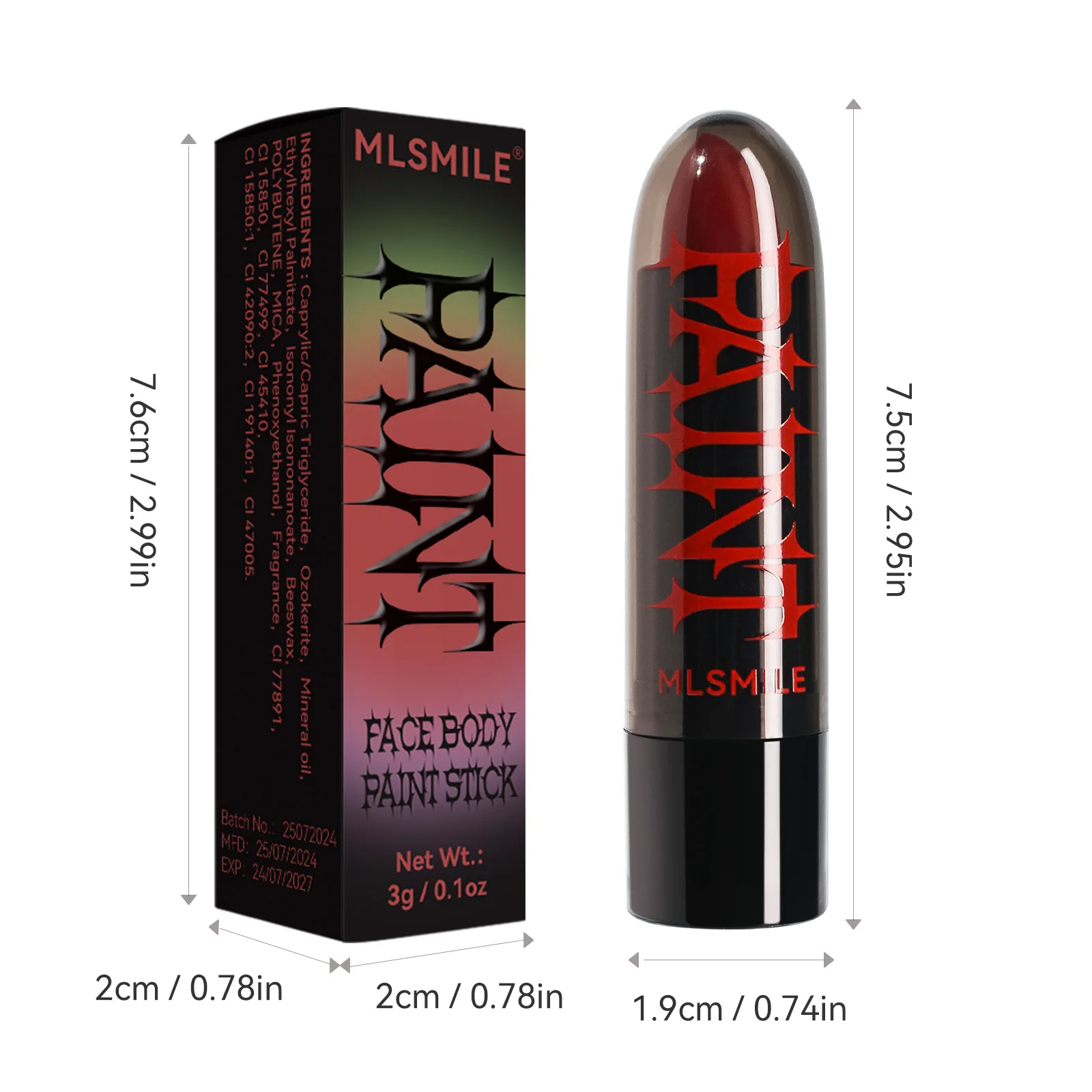 Custom Logo Makeup 8 Colors High Pigmented Long Lasting Face Body Paint Stick Moisturizing Hydrating Waterproof Lipstick