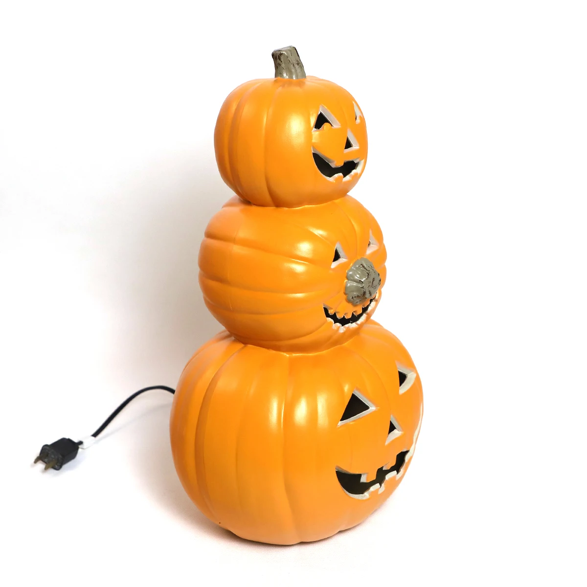 Controlled LED Light Halloween Pumpkin Lamp Plastic Jack-o-lantern with Variety of Expressions