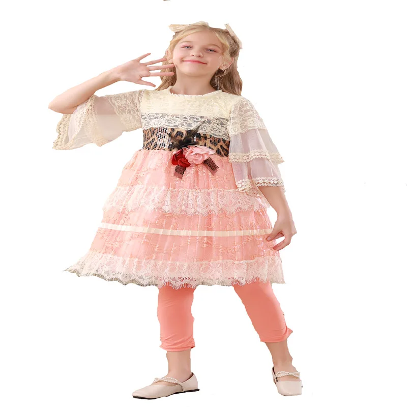 2020 baby dress skirt female baby lace sequin princess dress 6-12 years Girl clothes