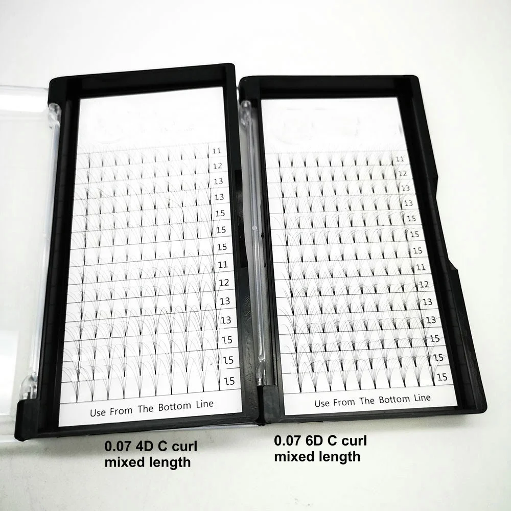 
Short Long Stem Korea PBT Material 3D 4D 5D 6D 0.07 0.1 Silk Pre made Volume fans Eyelash Extensions 