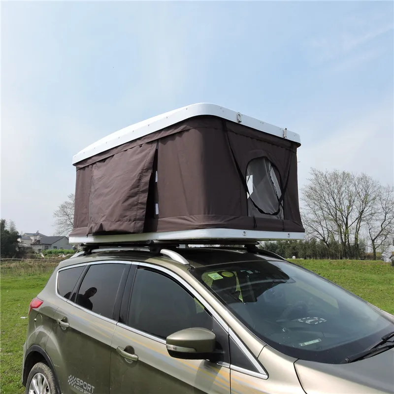 Outdoor camping adventure waterproof  rain proof aluminum alloy shell  car roof tent