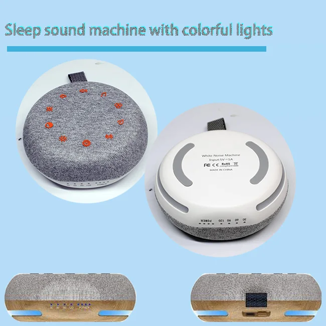 Customized Sounds White Noise Therapy   Sleep Machine with Timer, RGB 7 Colors Night Light for Baby Children Adults