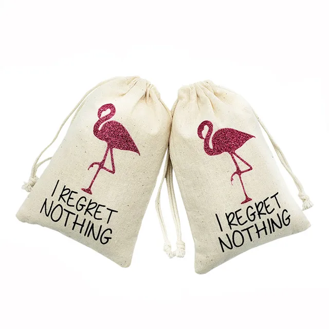 
Eco Friendly Shopping Natural Calico Canvas Custom Logo Cotton White Small Drawstring Bags Grocery Gift Pouch 