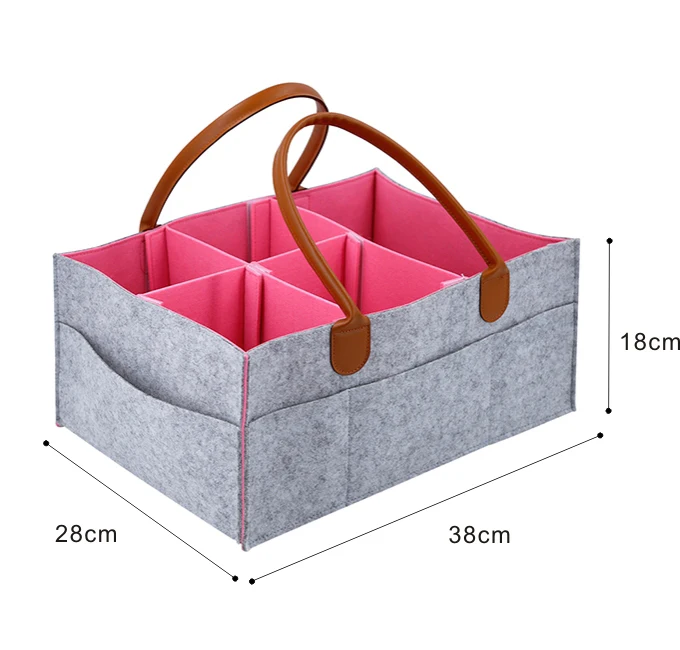 Felt Baby Diaper Caddy Organizer by Family Top Choice Unisex Holder Bag for Newborn Essentials Storage bin