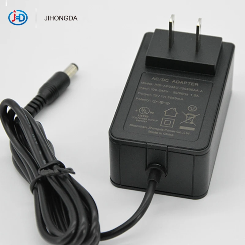 36W Factory direct sales ac dc adapter ul/CUL FCC 12v 3a power supply  for North America