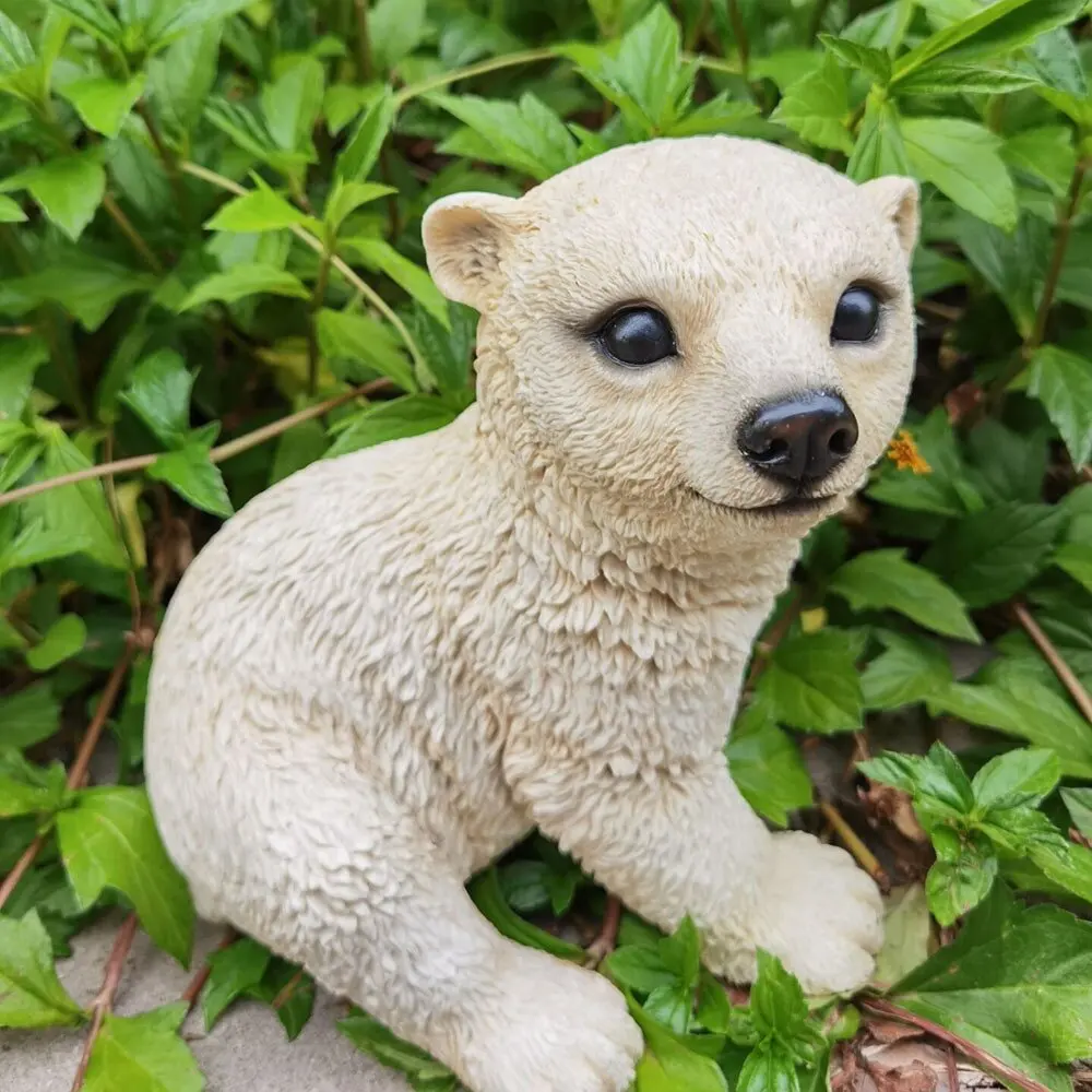 Simulation Polar Bear Piggy Bank Children Piggy Bank Resin Animal Decoration Ornaments Home Decor