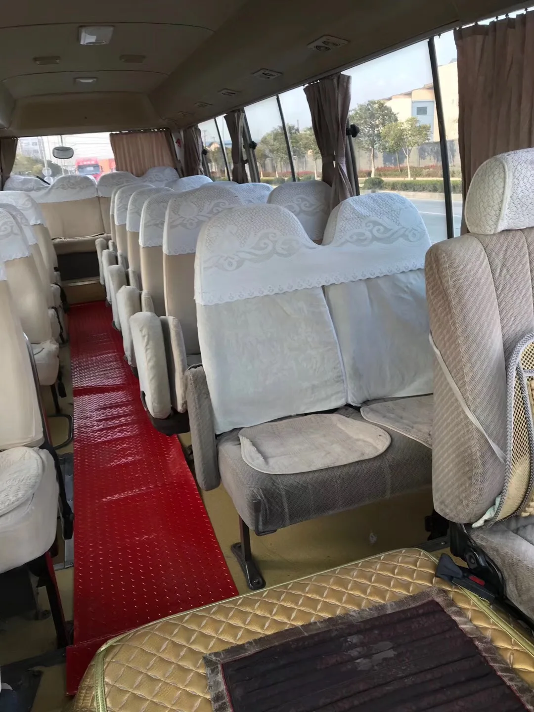 
LHD 2016 Japan used good condition Toyotai coaster bus with diesel engine 27 seats white golden cheapnfor seal 